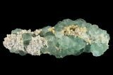 Stepped Green Fluorite Crystals on Quartz - China #132748-1